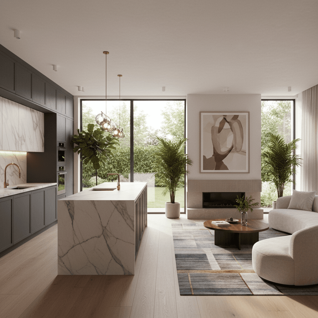 3D visualization rendering of luxury residential interior design